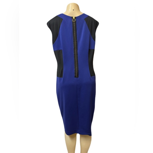 R&M Richards Blue and Black Midi Dress - Picture 4 of 7